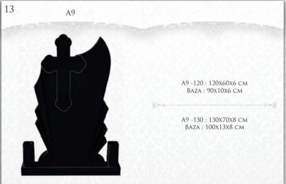 Monument funerar A9 cruce cap trifoi de la Cruci Mozaic, Marmura