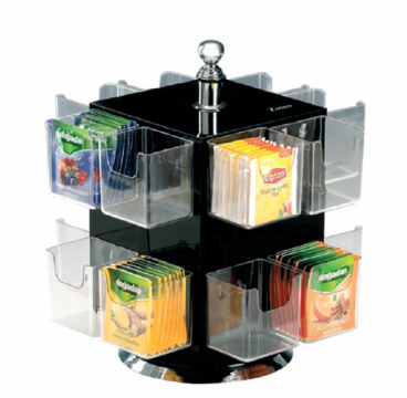 Suport rotativ pliculete ceai, 16 compartimente, h26cm, Raki