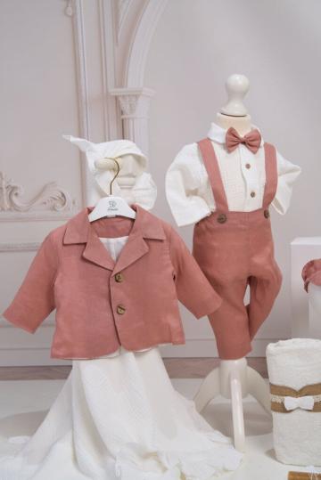 Costum botez Dan - terracotta de la Andreeatex
