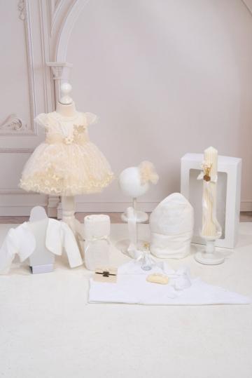 Set botez Miss Coco bej + Trusou + Lumanare