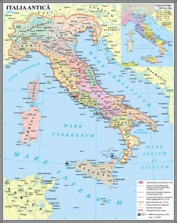 Harta scolara murala la istorie Italia din epoca antica