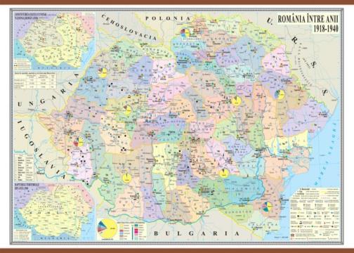 Harta Romania intre anii 1918-1940 de la Eurodidactica Srl