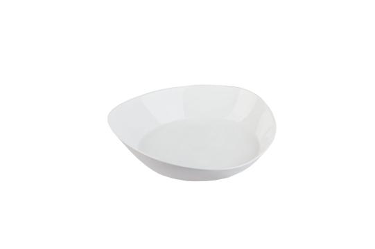 Suport ghiveci Triangle plastic, 18x3,5cm, alb