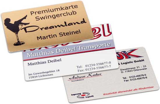 Carte de vizita din aluminiu argintiu 0,2mm