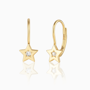 Cercei cu tortite pentru copii din aur galben de 18K de la Sandra Ferretti Srl