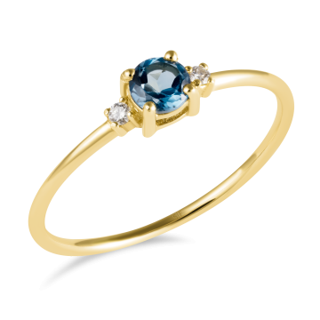 Inel din aur galben de14K cu diamante de 0.03 carate de la Sandra Ferretti Srl