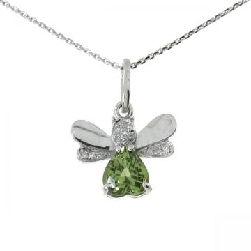Colier Albina din aur alb de18K cu diamante de 0.03 carate