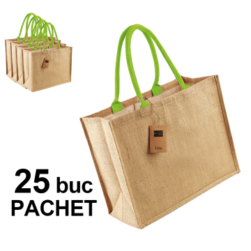 Sacosa iuta, clasic - toarta verde, 25 bucati de la Best Media Style Srl