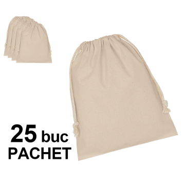 Saculet bumbac natur 15 x 20 cm, 25 bucati de la Best Media Style Srl