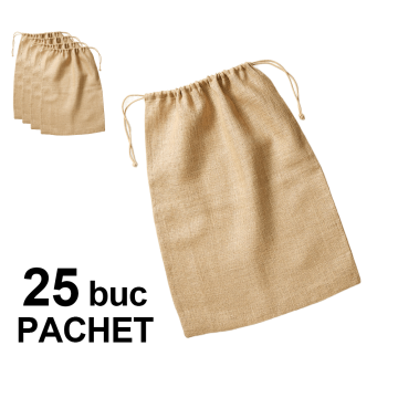 Saculet iuta natur 15 x 20 cm, 25 bucati de la Best Media Style Srl