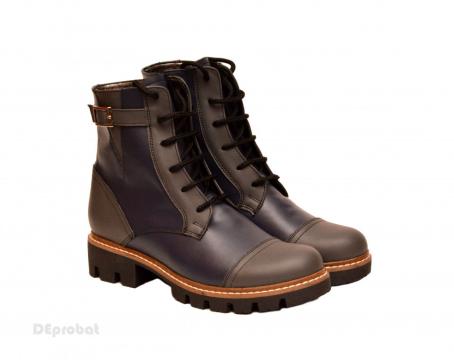 Bocanci dama piele naturala bleumarin cu gri sport-casual de la Deprobat.ro