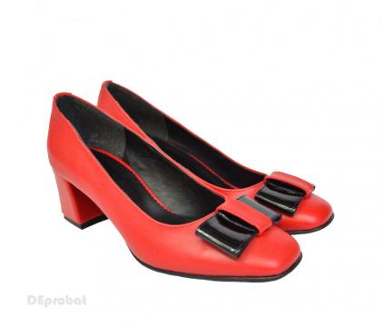 Pantofi rosii dama eleganti din piele naturala P380