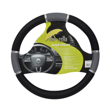 Husa volan lux gri 37-39 cm de la Auto Care Store Srl