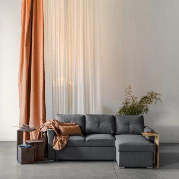 Coltar extensibil 3 locuri cu spatiu de depozitare, gri de la Atelier 49