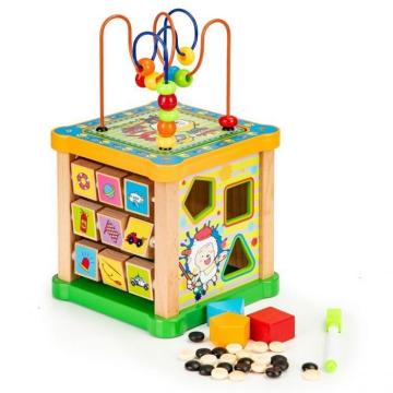 Jucarie cub educational din lemn cu tabla Ecotoys