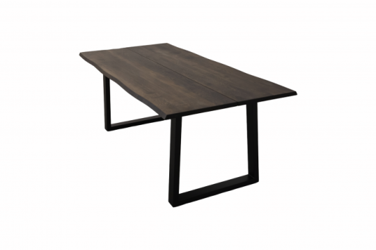 Masa dining din lemn masiv de stejar cu picioare metalice de la Atelier, Nr. 49