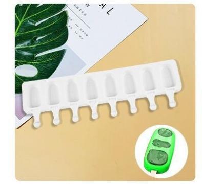 Forma silicon pentru inghetata pe bat, 8 forme ovale