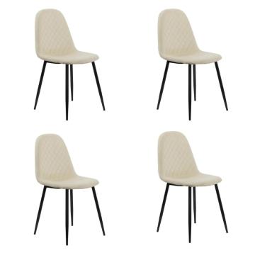 Set 4 scaune de bucatarie din catifea BUC 237X crem de la European Med Prod