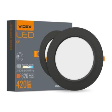 Spot LED incastrat Videx VLE-DLBR-064B, 6W, 420lm, 4000K de la Casa Cu Bec Srl