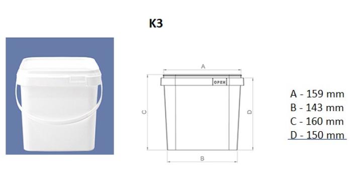 Galeata patrata 3 litri