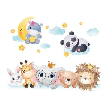 Sticker autocolant perete copii, Animale Zambitoare, Nori