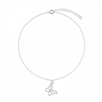 Bratara de picior din argint, fluturas, 22-27 cm de la Atelier Lolit Srl