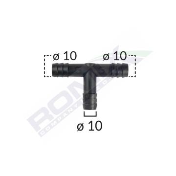 Conector teu furtun conducte universal 10mm - negru set 5 de la Auto Care Store Srl