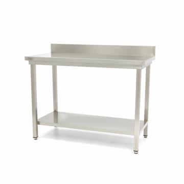 Masa de lucru inox cu polita si rebord 60 x 80 cm de la Clever Services SRL