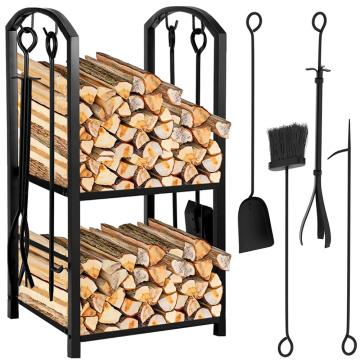 Suport lemne etajat pentru semineu cu accesorii incluse de la Baralchim Srl
