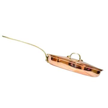 Tigaie din cupru 28 cm cu capac si maner bronz