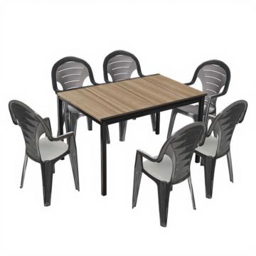 Set de mobilier de gradina Lagos 6 in 1 - frasin-grafit