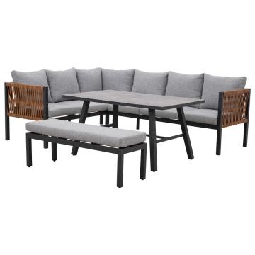 Set de mobilier de gradina de colt Texas cu 8 locuri