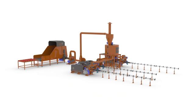 Linie brichetare rapita-paie, brichete 1800-2400 kg/ora