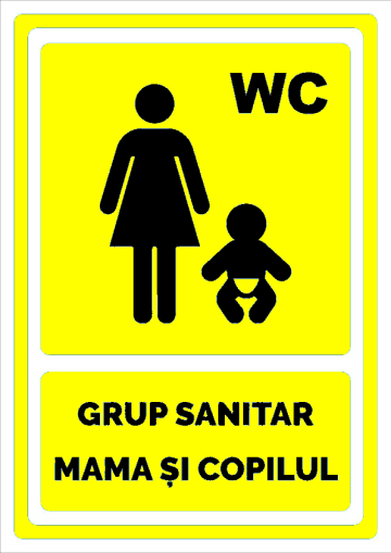 Indicator galben pentru grup sanitar mama si copilul de la Prevenirea Pentru Siguranta Ta G.I. Srl