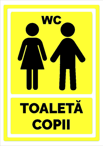 Indicator galben toaleta copii