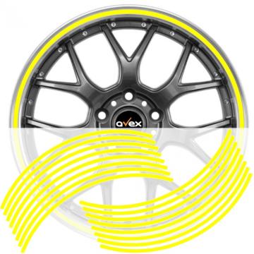 Set 16 inele din autocolant pentru jante culoare galben de la Baurent
