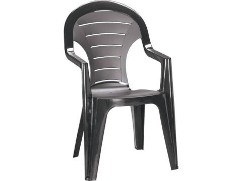 Scaun de gradina din plastic Bonaire, culoare grafit