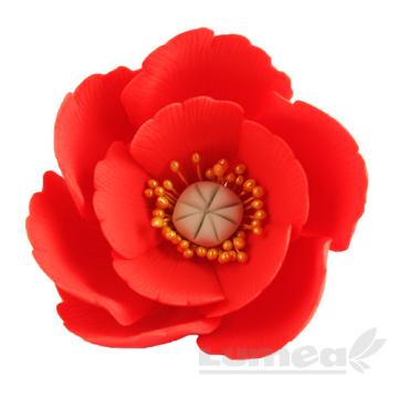 Decor tort Floare de maces mare rosu coral de la Lumea Basmelor International Srl