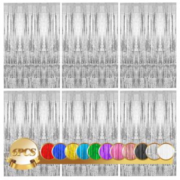 Decor din beteala argintie sclipitoare pentru petreceri 6buc de la Molifag Srl