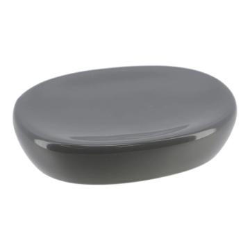 Sapuniera ceramica ovala lucioasa - gri de la URBANIX SRL