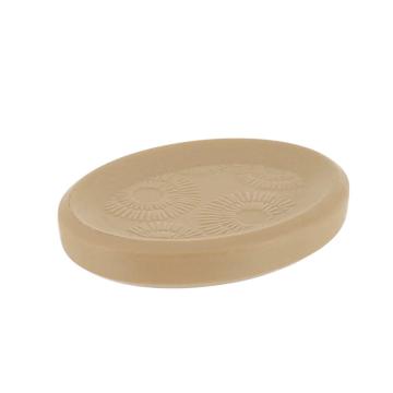 Sapuniera ceramica ovala motive etnice - bej