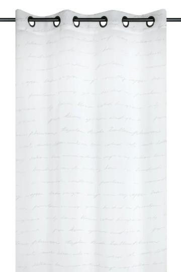 Perdea Doureve 135X260 cm, culoare alb, 100% poliester