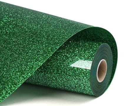 Vinil termotransferabil cu sclipici - Green - 30.5 x 90 cm