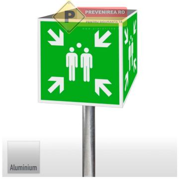 Cub din aluminiu Dibond cu stalp 2 metri - Semnalizare loc
