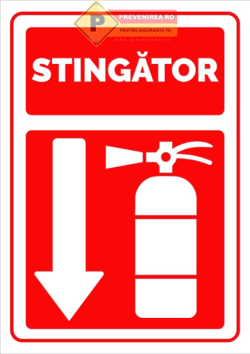 Indicatoare pentru stingator cu sageata