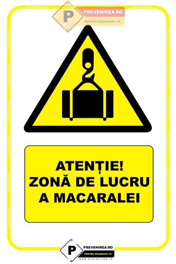 Indicatoare pentru zona de lucru a macaralei