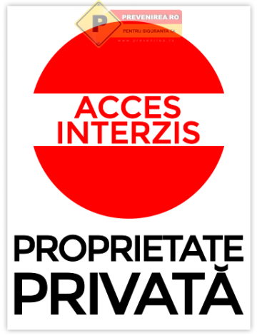 Indicator Accesul Interzis - Proprietate Privata