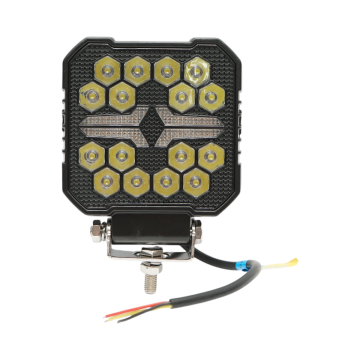 Proiector patrat LED cu DRL 9-36V, 22W alb-galben, carcasa