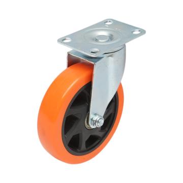 Roata pivotanta 125x31mm fara frana, PVC portocaliu de la Gold Smart Engine Srl