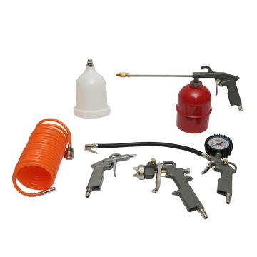 Set 5 piese aer comprimat cu furtun spiralat 5m